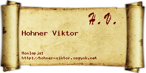 Hohner Viktor névjegykártya